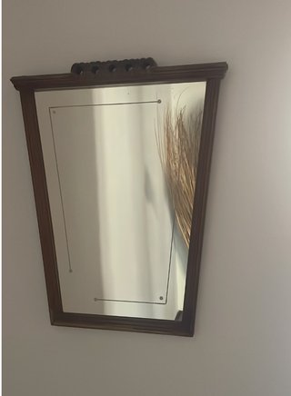 Specchio allungato in legno e vetro per ingresso