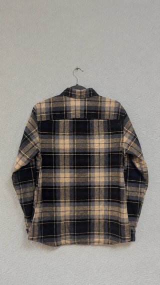 Camisa de cuadros azul y beige