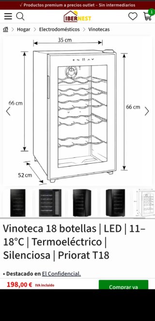 Vinoteca Taurus 18 botellas