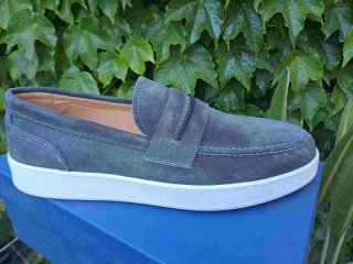 Scarpe uomo pelle 42 grigie mocassino italy