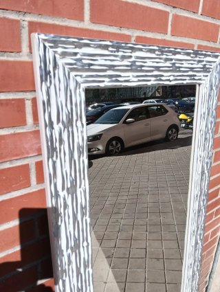 Espejo alto pared madera y cristal