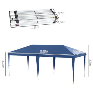Carpa Plegable Outsunny 6x3m Azul Anti-UV