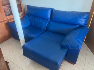 Sofá modular piel sintética azul