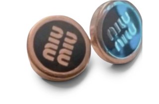 Orecchini Miu Miu Logo Nero Oro