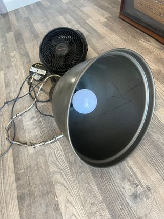 Lámpara d Techo Ovalada Vintage y Ventilador