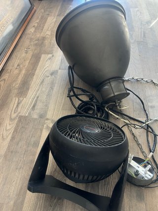 Lámpara d Techo Ovalada Vintage y Ventilador