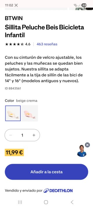 Sillita para muñecos de bici