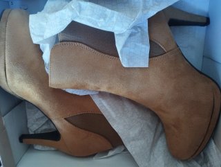 Botines Beige/Marrón Tacón