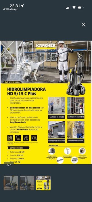 Hidrolimpiadora Karcher HD 5/15 C Plus
