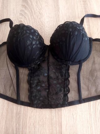 Corsé Bustier Negro Ouno Encaje