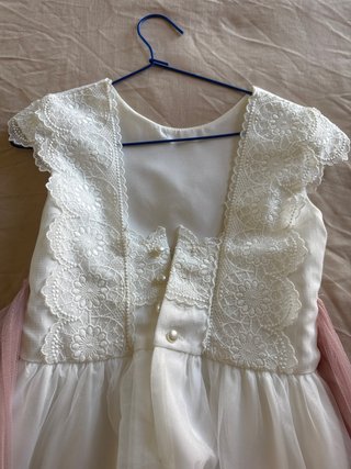 Vestido de Comunión Blanco y Rosa Talla 120