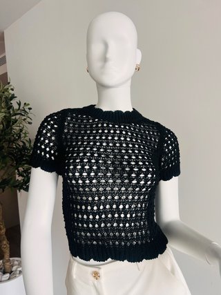 Jersey Mango punto calado negro XS