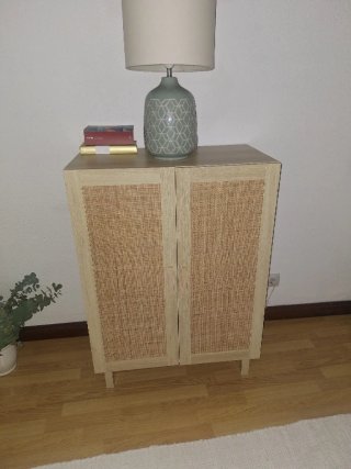 Mueble auxiliar ratán y madera