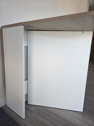 Mesa extensible comedor madera y blanco