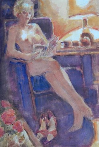 Carlos Lencinas Gómez. Acrílico Desnudo femenino.