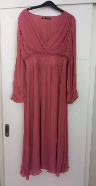 Vestido Zara Rosa Largo