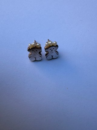 Pendientes Oso Tous Perlas Plata