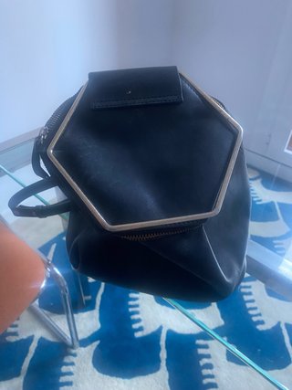 Mochila Zara Cuero Vintage Hexagonal