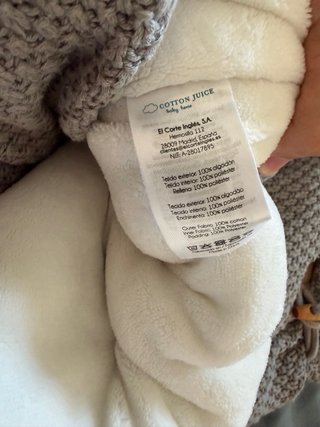 Saco capazo bebé tejido gris