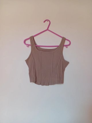 Camiseta corta con tirantes, mujer