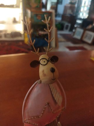 Decorazione Renna Natale Rosa Oro