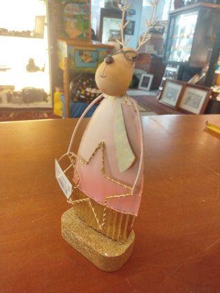 Decorazione Renna Natale Rosa Oro