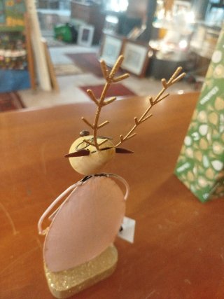 Decorazione Renna Natale Rosa Oro