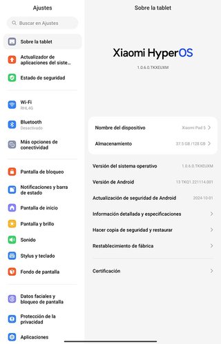 Tablet Xiaomi Pad 5. 128 GB+6 GB RAM