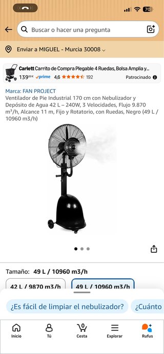 Ventilador Industrial Nebulizador FAN PROJECT