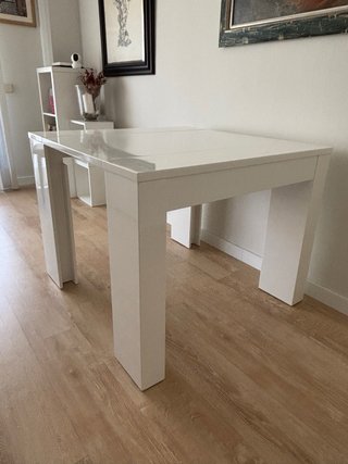 Mesa comedor extensible blanca