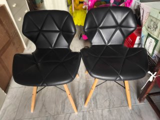 4 Sillas Diseño Piel Sintética Madera