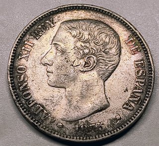 5 Pesetas Alfonso XIII 1875