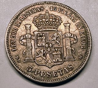 5 Pesetas Alfonso XIII 1875