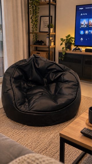 2 Pufs / Sillones Tipo Puff - Negro y Blanco