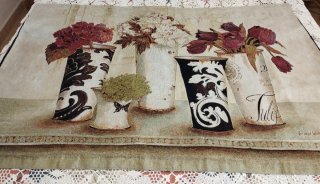 Tapiz Kathryn White floral jacquard