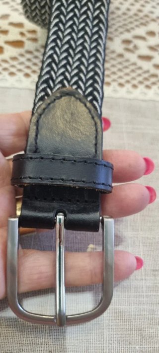 Cinturón elástico trenzado hombre