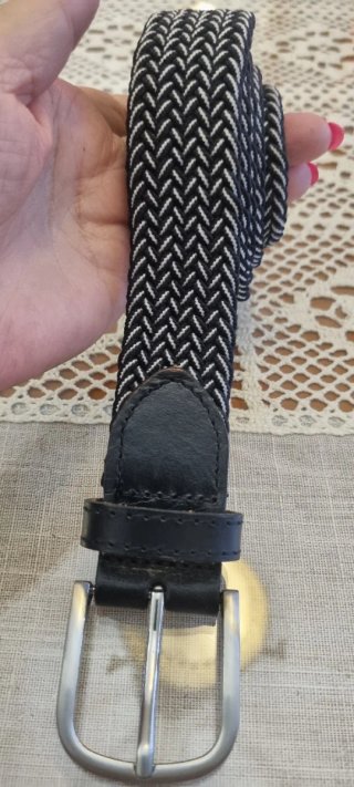 Cinturón elástico trenzado hombre