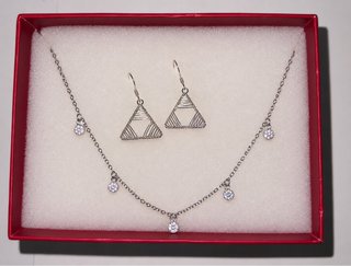 Gargantilla y Pendientes Plata Ley 925