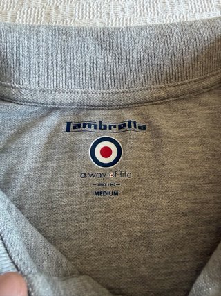 Polo Lambretta Oficial Gris y Azul