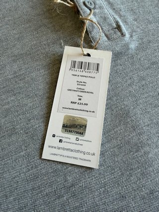 Polo Lambretta Oficial Gris y Azul