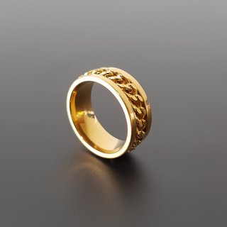Anillo de Acero Inoxidable Chapado Oro 18K (188)