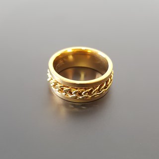 Anillo de Acero Inoxidable Chapado Oro 18K (188)