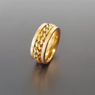 Anillo de Acero Inoxidable Chapado Oro 18K (188)