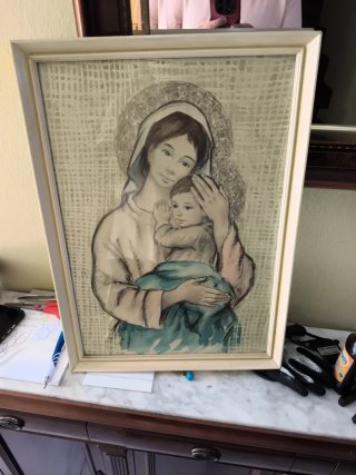 Cuadro La Virgen y el Niño A. Serra