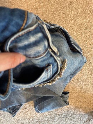 Jeans elasticizzati con strass TG M