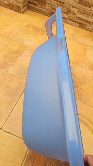 Bañera bebé azul con manguera
