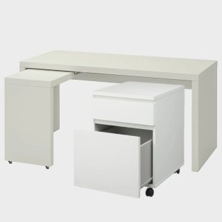 ESCRITORIO IKEA MALM BLANCO+ TABLERO EXTRAIBLE+CAJ
