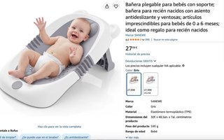 Bañera plegable para bebés con soporte regalo bebe