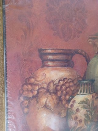 Cuadro decorativo jarrones y frutas