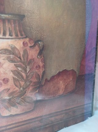 Cuadro decorativo jarrones y frutas